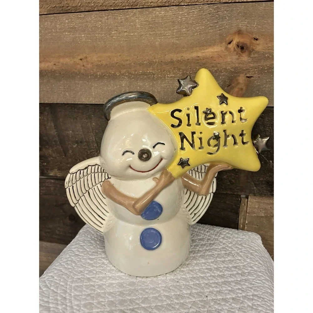 Holland Mold Ceramic Snow Angel‎ Light Silent Night 10.5